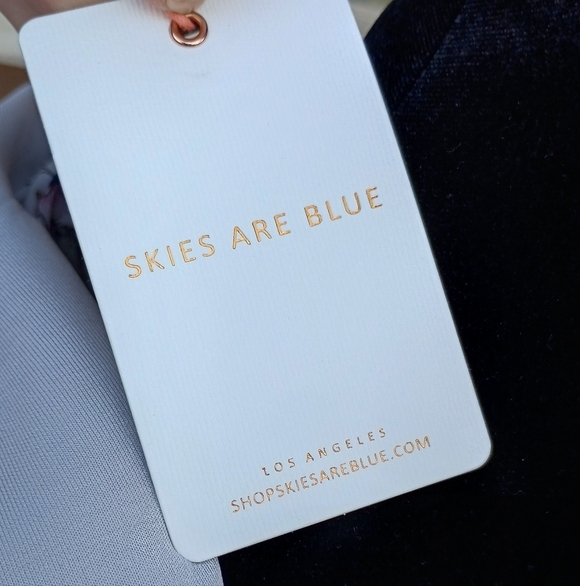 NWT Skies Are Blue Elegant Blue Gray Women's Blazer With Floral Lining_Med - Picture 7 of 7